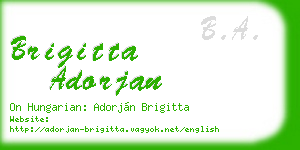 brigitta adorjan business card