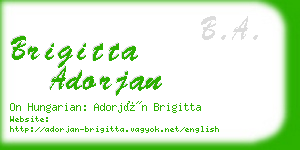 brigitta adorjan business card